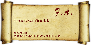 Frecska Anett névjegykártya