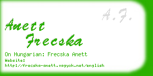 anett frecska business card